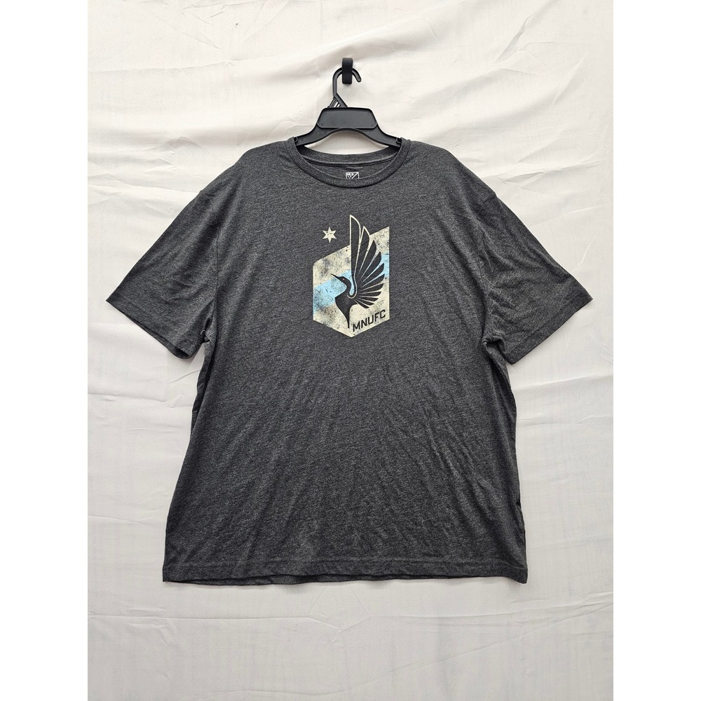 MLS Womens Minnesota United FC T-Shirt Gray Polyester Blend Athletic Size 2XL
